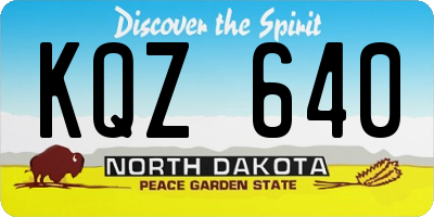 ND license plate KQZ640