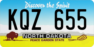 ND license plate KQZ655