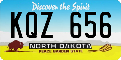 ND license plate KQZ656