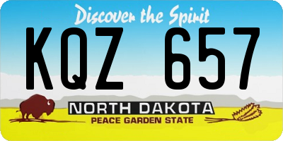 ND license plate KQZ657