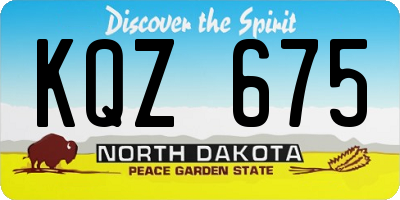 ND license plate KQZ675