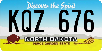 ND license plate KQZ676