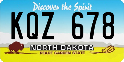 ND license plate KQZ678
