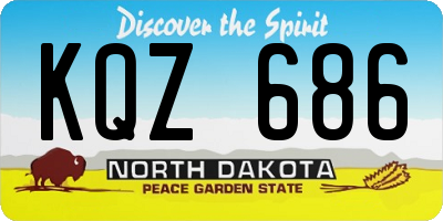 ND license plate KQZ686