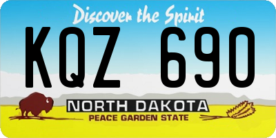 ND license plate KQZ690