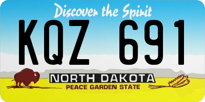 ND license plate KQZ691