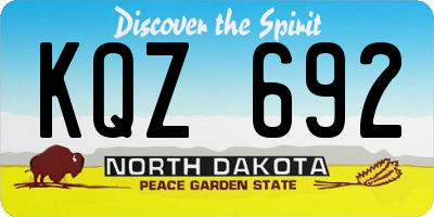 ND license plate KQZ692