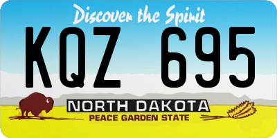 ND license plate KQZ695