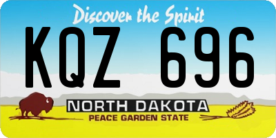 ND license plate KQZ696