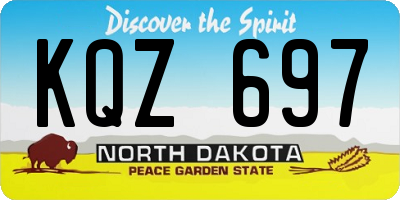 ND license plate KQZ697