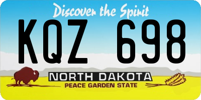 ND license plate KQZ698