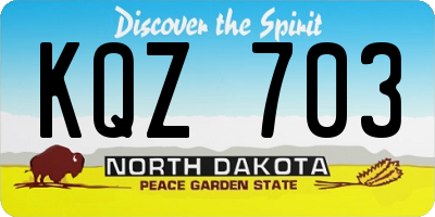 ND license plate KQZ703