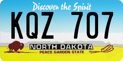 ND license plate KQZ707