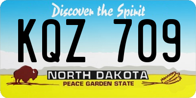 ND license plate KQZ709
