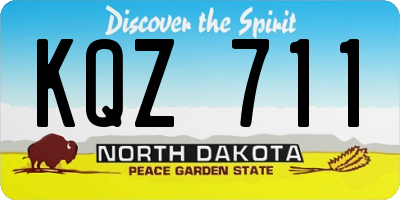 ND license plate KQZ711