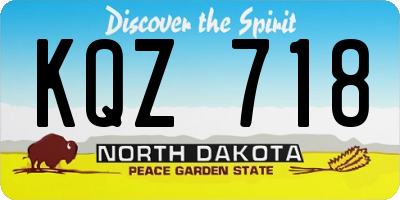 ND license plate KQZ718