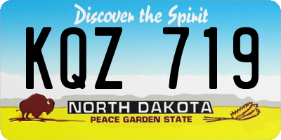 ND license plate KQZ719