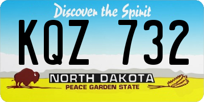ND license plate KQZ732