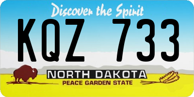 ND license plate KQZ733