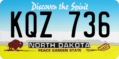 ND license plate KQZ736