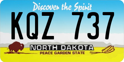 ND license plate KQZ737