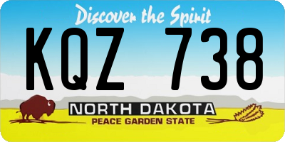 ND license plate KQZ738