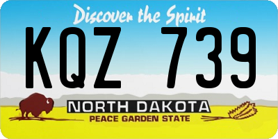 ND license plate KQZ739