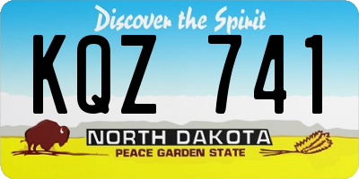 ND license plate KQZ741