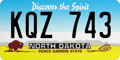 ND license plate KQZ743