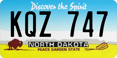 ND license plate KQZ747
