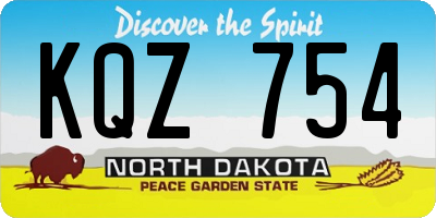 ND license plate KQZ754