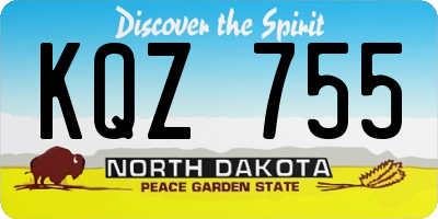 ND license plate KQZ755