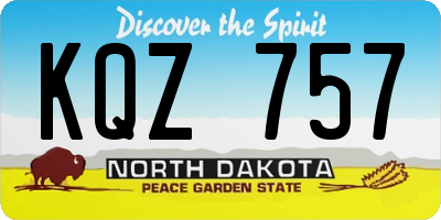 ND license plate KQZ757