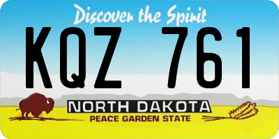 ND license plate KQZ761