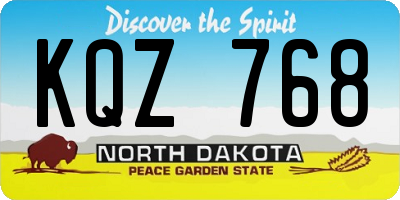 ND license plate KQZ768