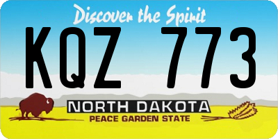 ND license plate KQZ773