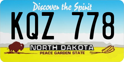 ND license plate KQZ778