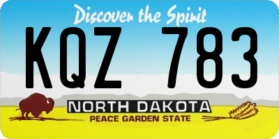 ND license plate KQZ783