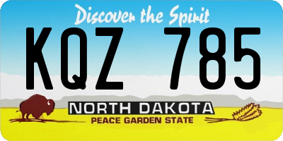 ND license plate KQZ785