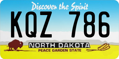 ND license plate KQZ786