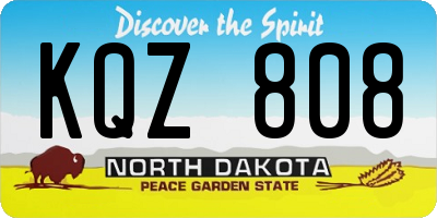 ND license plate KQZ808