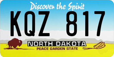 ND license plate KQZ817