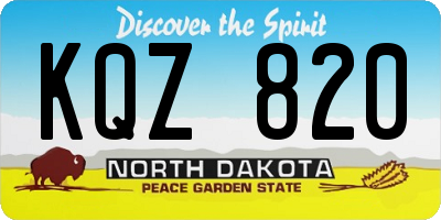 ND license plate KQZ820