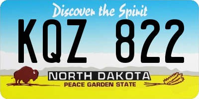 ND license plate KQZ822