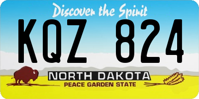 ND license plate KQZ824