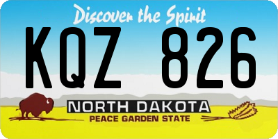 ND license plate KQZ826