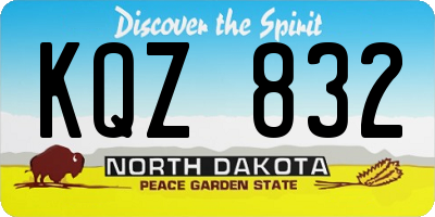 ND license plate KQZ832