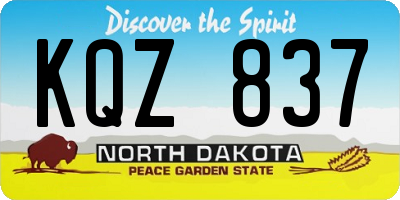 ND license plate KQZ837
