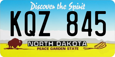 ND license plate KQZ845