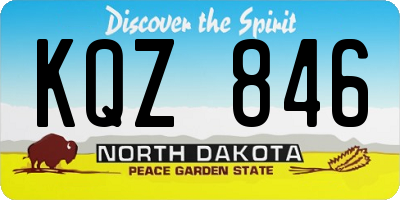 ND license plate KQZ846